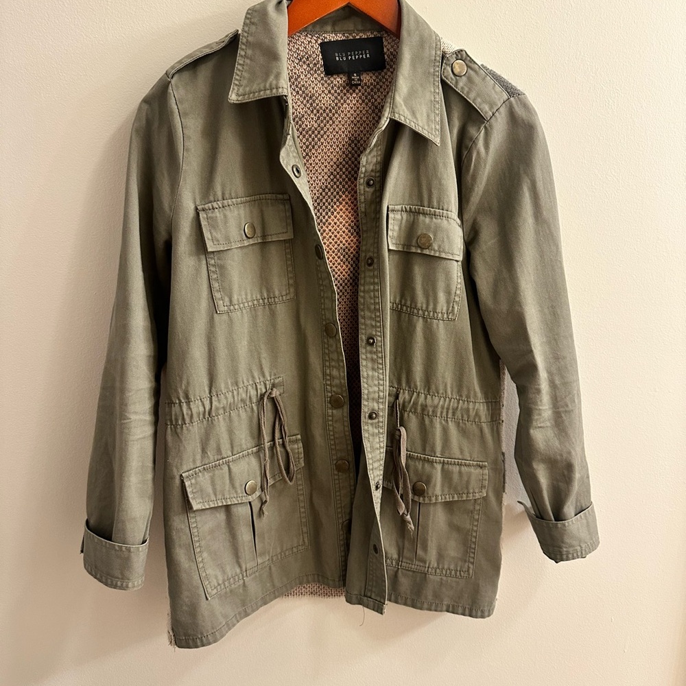 Blu Pepper Green Military Field Jacket